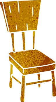 retro cartoon doodle of a  wooden chair vector