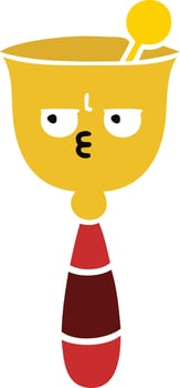 flat color retro cartoon school bell vector