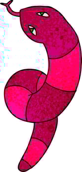 textured cartoon of a long snake vector