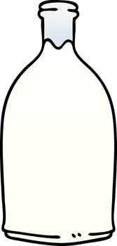 quirky gradient shaded cartoon milk bottle vector