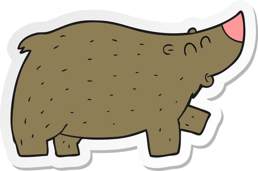 sticker of a cartoon bear vector