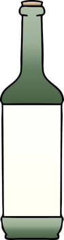 quirky gradient shaded cartoon wine bottle vector