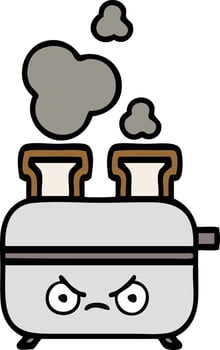 cute cartoon of a toaster vector