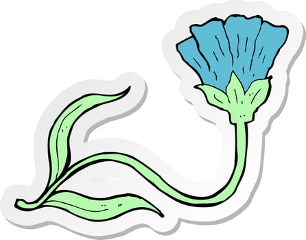 sticker of a cartoon flower vector
