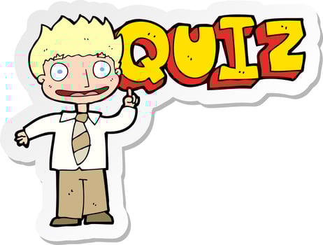 sticker of a quiz sign cartoon vector