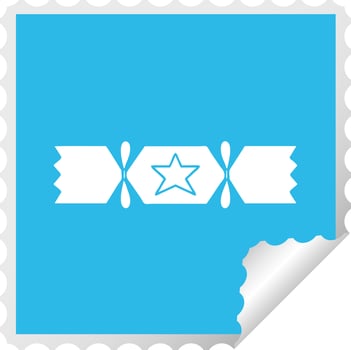 square peeling sticker cartoon christmas cracker vector