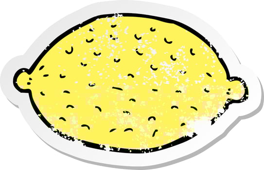 retro distressed sticker of a cartoon lemon vector