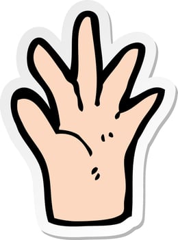 sticker of a cartoon hand symbol vector