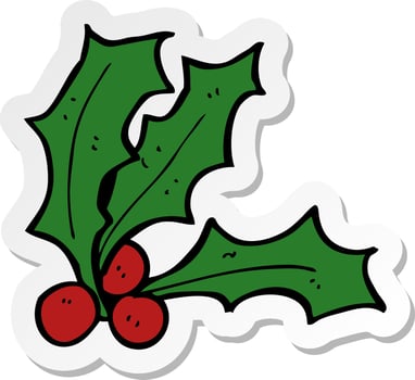 sticker of a cartoon holly vector