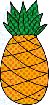quirky comic book style cartoon pineapple vector