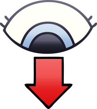 gradient shaded cartoon eye pointing down vector