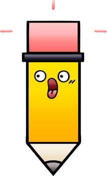 gradient shaded cartoon pencil vector