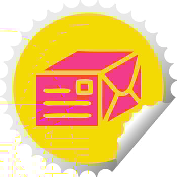 circular peeling sticker cartoon paper parcel vector