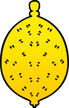 quirky gradient shaded cartoon lemon vector