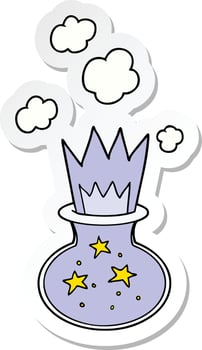 sticker of a cartoon magic potion vector