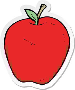 sticker of a cartoon apple vector