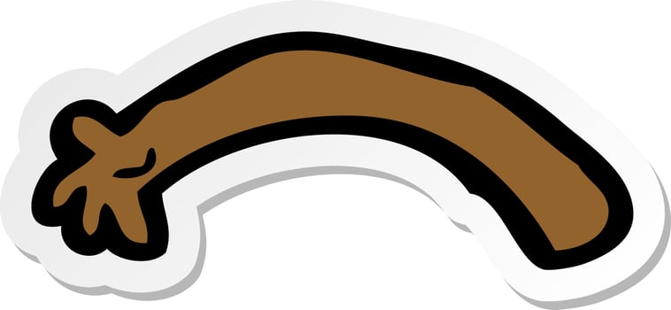 sticker of a cartoon arm vector