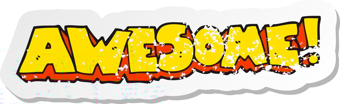 retro distressed sticker of a awesome cartoon symbol vector