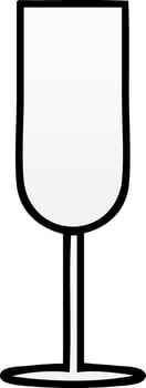 gradient shaded cartoon champagne flute vector