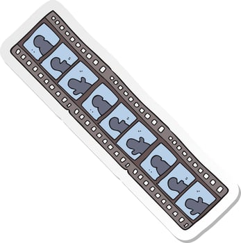 sticker of a cartoon film strip vector