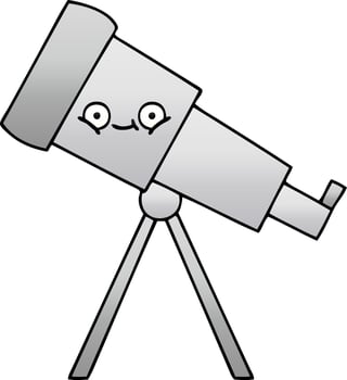gradient shaded cartoon telescope vector