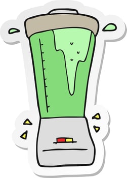 sticker of a cartoon blender vector