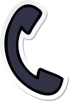 sticker of a cute cartoon telephone handset vector