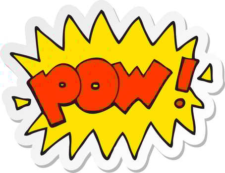 sticker of a cartoon pow symbol vector
