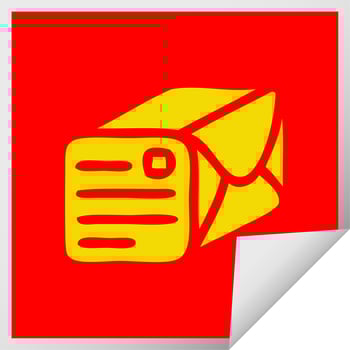 square peeling sticker cartoon paper parcel vector