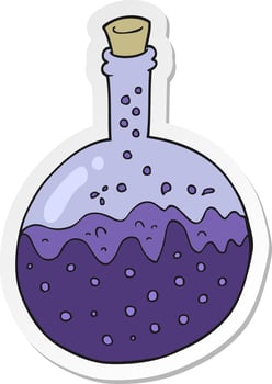 sticker of a cartoon chemicals vector