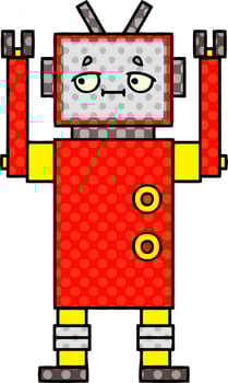 comic book style cartoon robot vector