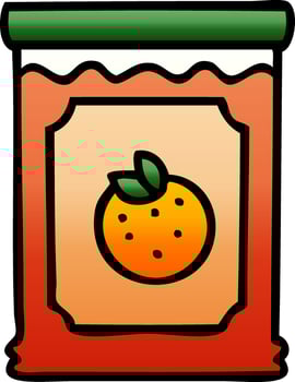 quirky gradient shaded cartoon jar of marmalade vector