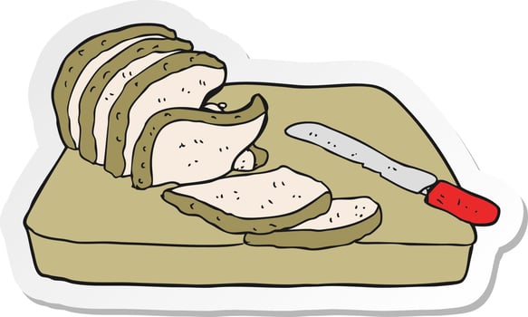 sticker of a cartoon sliced bread vector