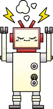 gradient shaded cartoon dancing robot vector