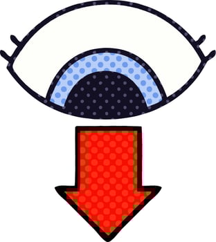 comic book style cartoon eye pointing down vector