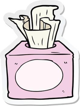 sticker of a cartoon tissues vector
