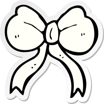sticker of a cartoon bow tie vector