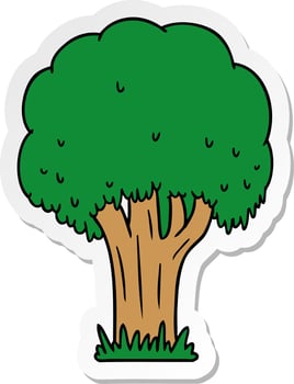 sticker cartoon doodle of a summer tree vector