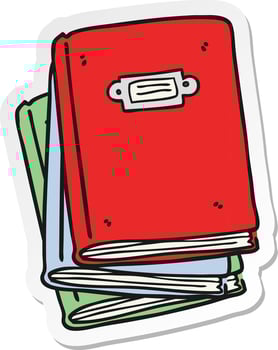 sticker of a cartoon book vector