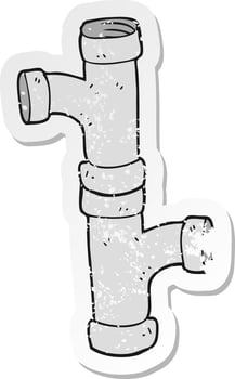retro distressed sticker of a cartoon pipe vector