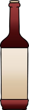 quirky gradient shaded cartoon wine bottle vector