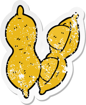 distressed sticker of a cartoon peanuts vector