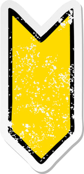 distressed sticker of a carton medal ribbon vector