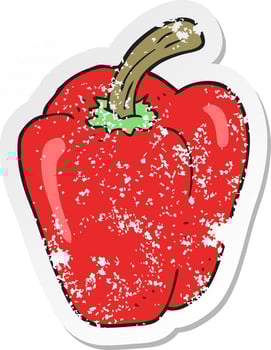 retro distressed sticker of a cartoon pepper vector