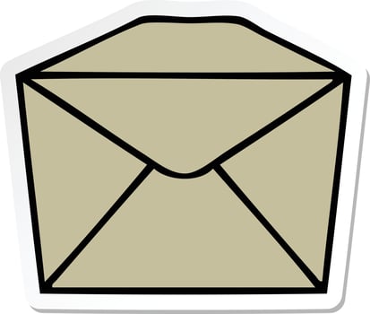 sticker of a quirky hand drawn cartoon parcel vector