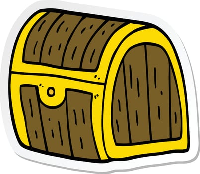 sticker of a cartoon treasure chest vector
