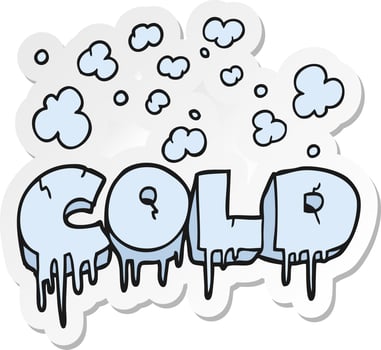 sticker of a cartoon cold text symbol vector