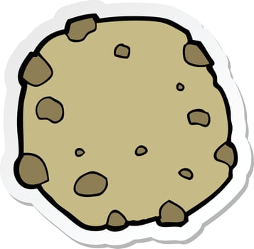 sticker of a cartoon cookie vector
