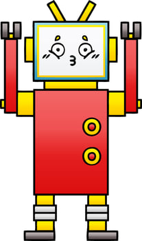 gradient shaded cartoon robot vector