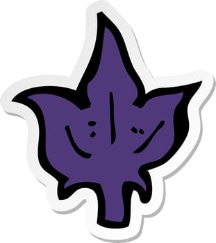 sticker of a cartoon leaf symbol vector